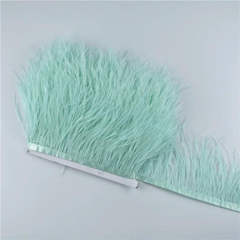 1M 5M 10Meter 8-10Cm Black Ostrich Feather Trims Natural White Ostrich Feather For Craft Ribbon Fringe For Skirt Party Clothing