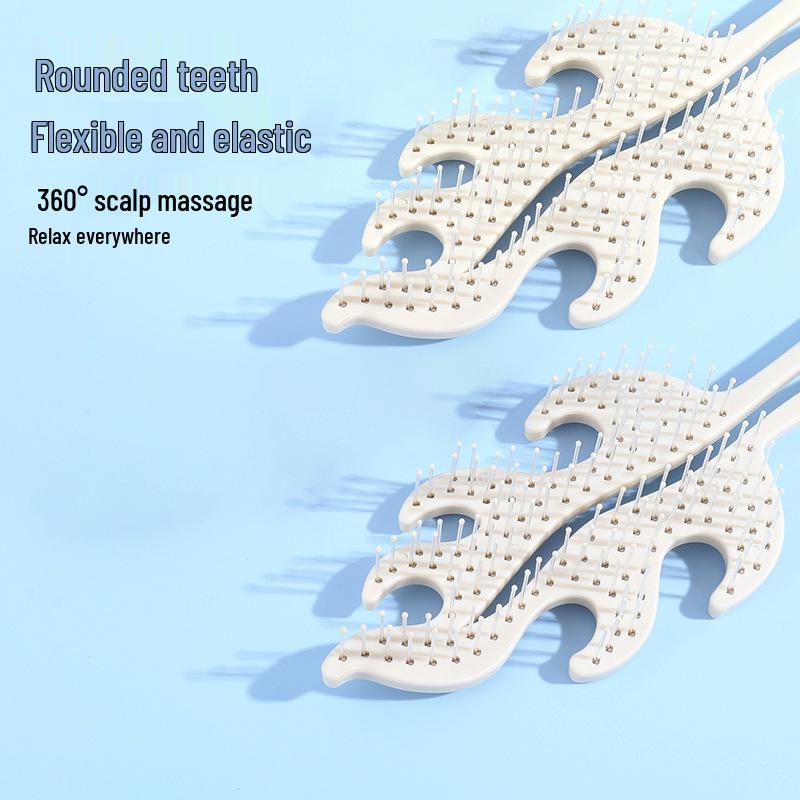 Расческа для массажа кожи головы в форме пламени: Полая конструкция для гладких, пышных волос, подходит для влажного и сухого использования