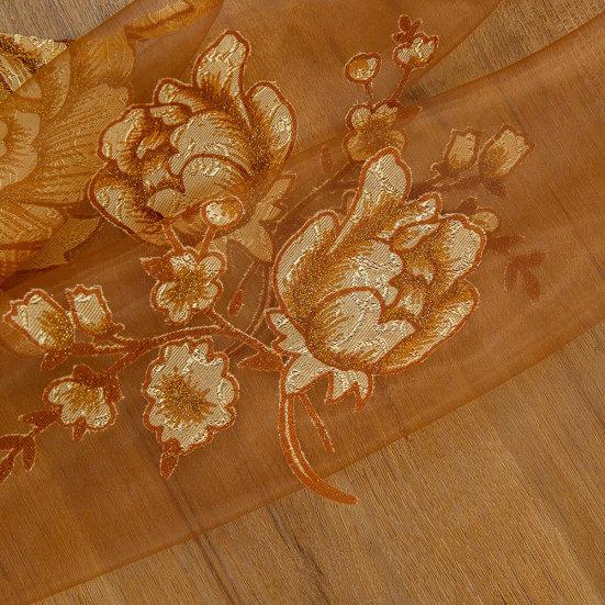 Домашняя дверь, окно, балкон, современная роскошная прозрачная тюль-вуаль с цветочным принтом, занавеска