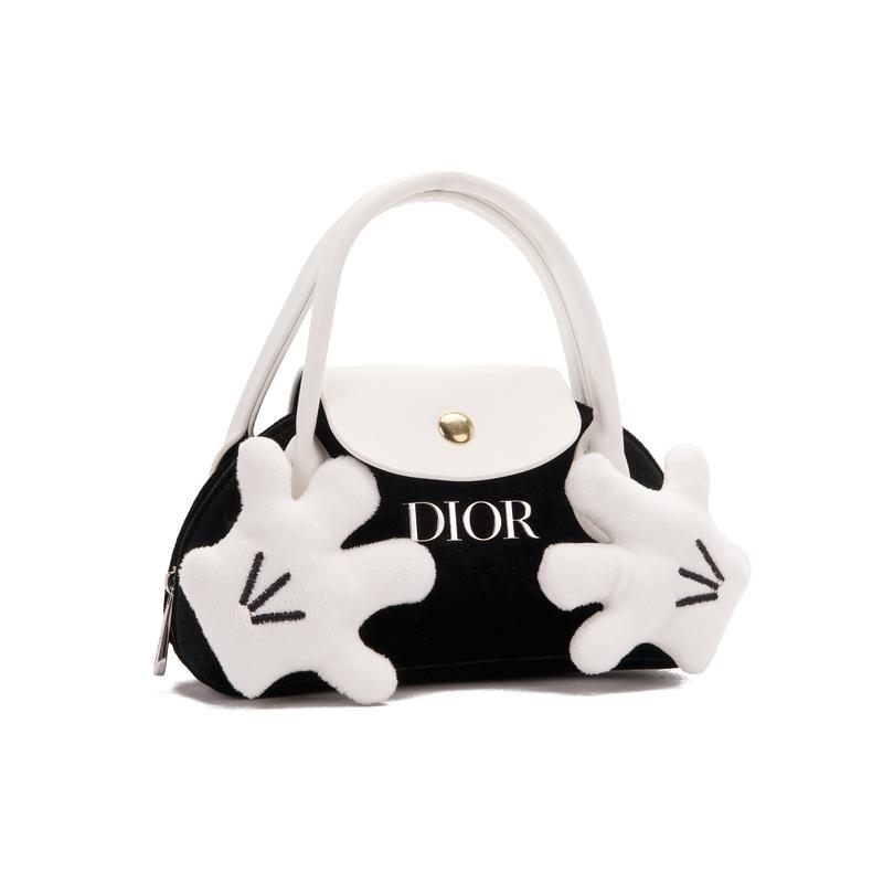 Dior [Индивидуальная косметичка] Холщовая Морская Простая Элегантная Повседневная Универсальная Портативная Черная Сумка