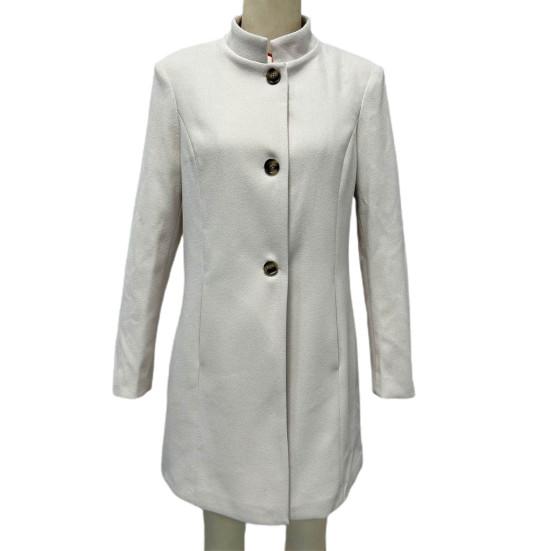 Зимнее осеннее женское пальто с воротником-стойкой и защитой шеи, длинный рукав, плотное теплое однобортное пальто с плотными теплыми карманами, средняя длина, женское пальто