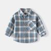 Spring and Autumn Children's New Long Sleeve Plaid Cotton Shirt