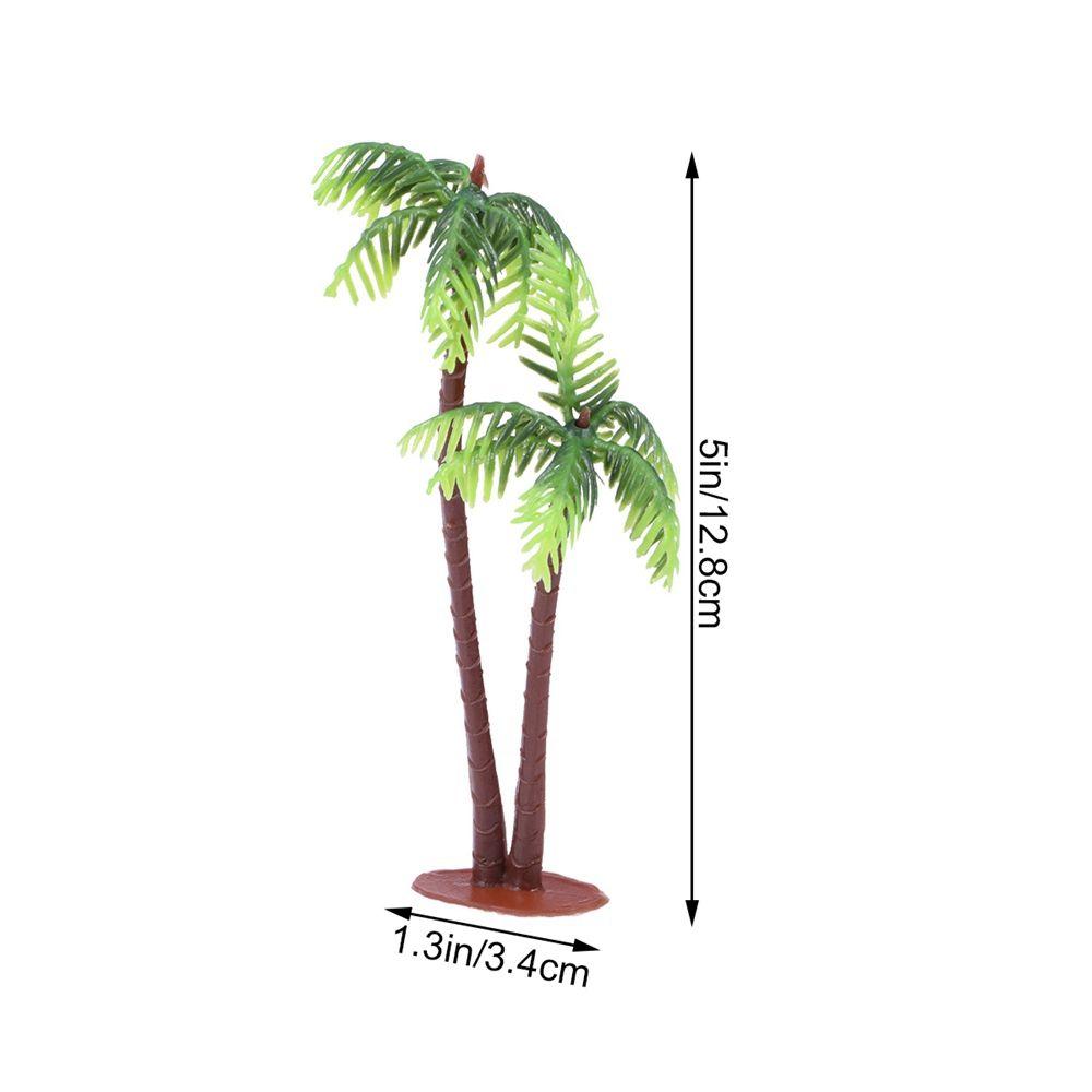 Plastic 10pcs Bonsai Craft Leaf Fake Miniature Coconut Palm Tree Artificial Plants Micro Landscape