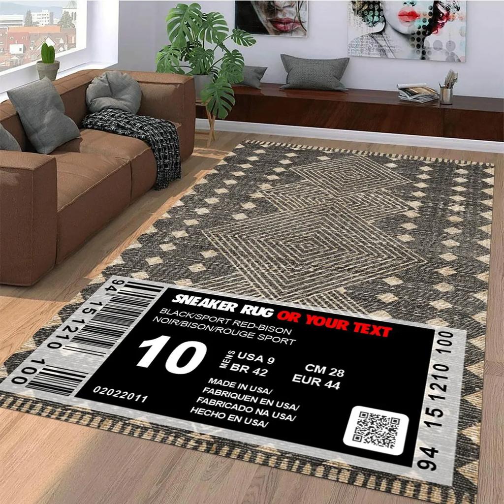 Современный ковер-вдохновение кроссовками для декора спальни, гостиной, нескользящий, удобный коврик, уникальная идея подарка для него, мальчиков, подростков, декор