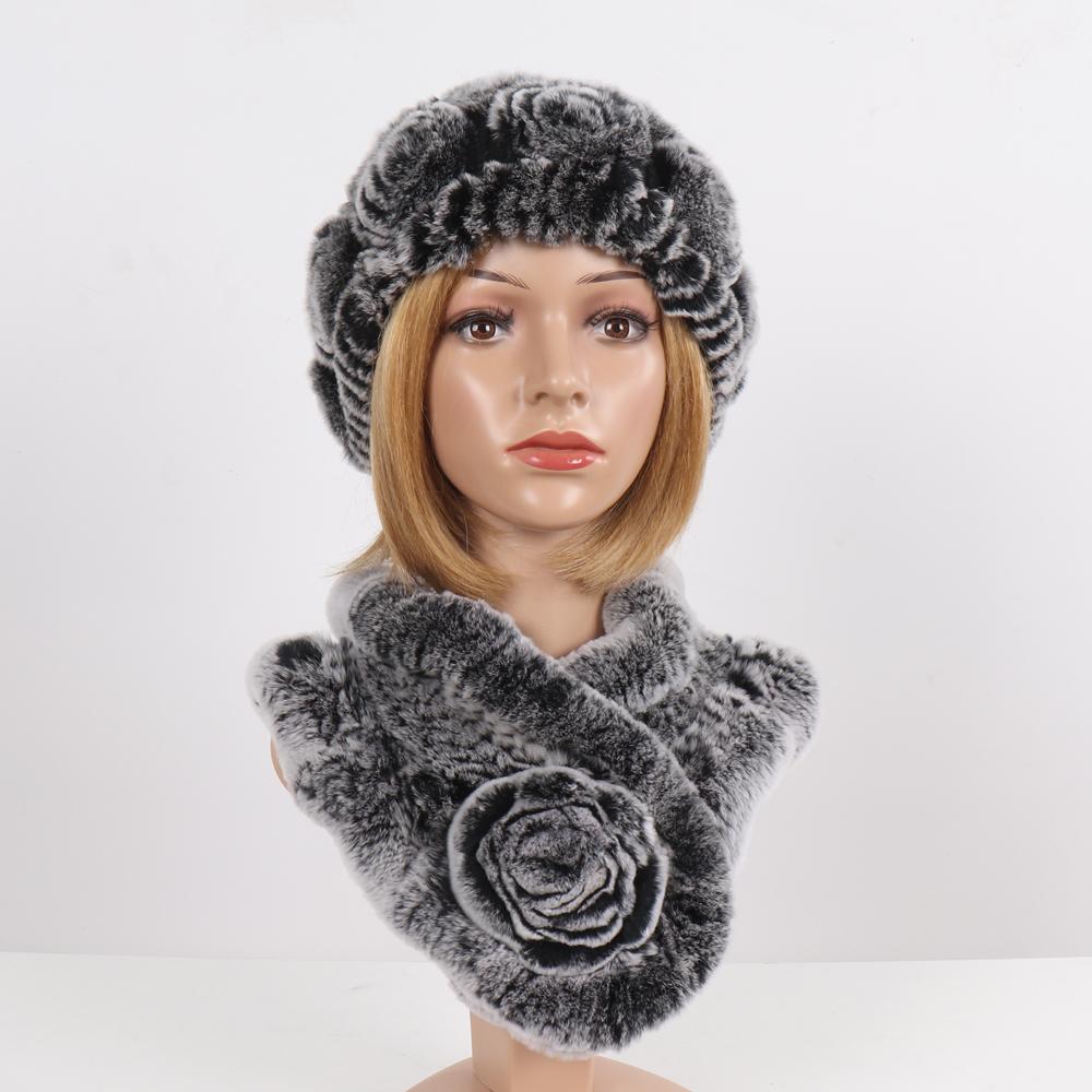 Новые женские зимние наборы шапка и шарф из натурального теплого меха кролика рекс, вязаные шапки и шарфы из натурального меха, муфта