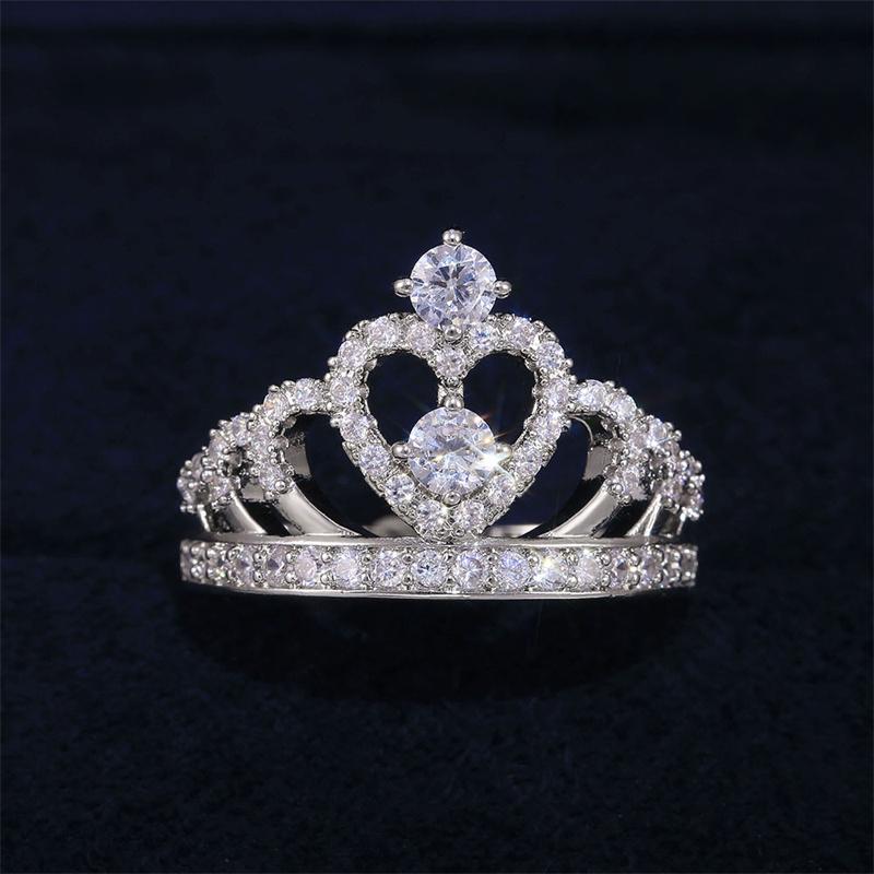 Huitan Причудливое кольцо с короной для женщин Лучший подарок на годовщину для девушки Элегантное женское кольцо для танцевальной вечеринки Модные ювелирные кольца