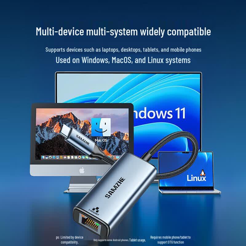 SAMZHE Адаптер USB-C на RJ45 Ethernet 2.5G