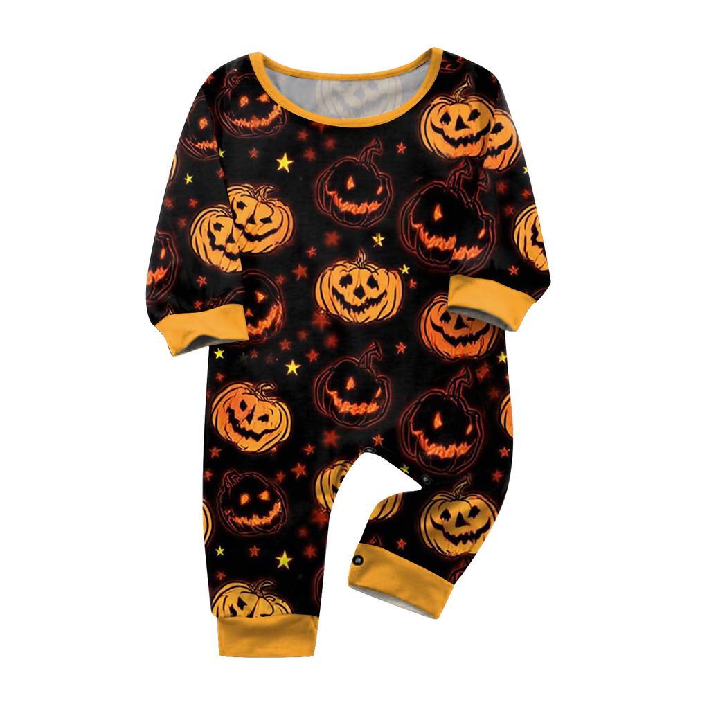 Семейный пижамный комплект на Хэллоуин с длинным рукавом и брюками, matching sleepwear, мягкая и удобная одежда для дома для взрослых и детей
