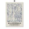 William Morris Blue Botanical Set, Wall Art, Nordic Posters, Canvas Paintings, Prints, Pictures for Living Room Decor