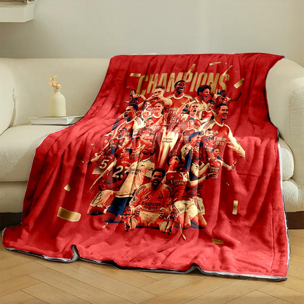 Champions Red Designed Flannel blanket for bedroom, living room, sofa, and nap