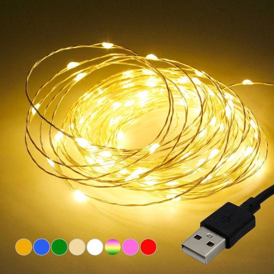 5/10 м водонепроницаемый USB светодиодный медный провод сказочные гирлянды украшения