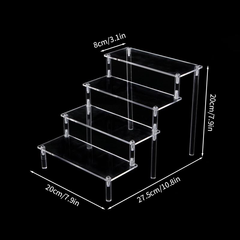 Многоуровневая подставка для дисплея Акриловая стойка для демонстрации Набор из смолы Стеллаж для хранения фигурок Лестница Органайзер для косметики, парфюмерии, лака для ногтей Полка