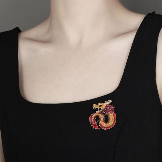 Креативная эмалированная брошь в форме двенадцати знаков зодиака Дракона, яркий внешний вид, мужской костюм с булавкой, пальто с лацканами, значок, аксессуары для одежды