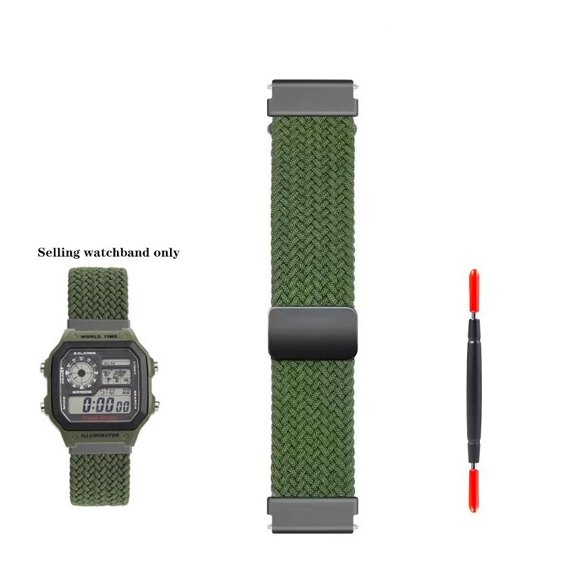 Для Casio AE1200 AE-1200 Мод-комплект Металлический корпус часов Браслет Уплотнительное кольцо 304 Нержавеющая сталь Ремешок для часов Плетеный нейлоновый ремешок