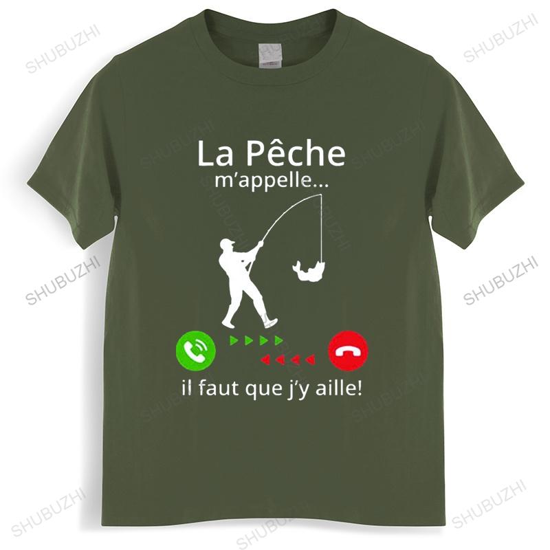 Fishing Calls Me I Must Go T-Shirt Humor Gift For Fisherman Funny Cotton New Design Casual Soft Clothing
