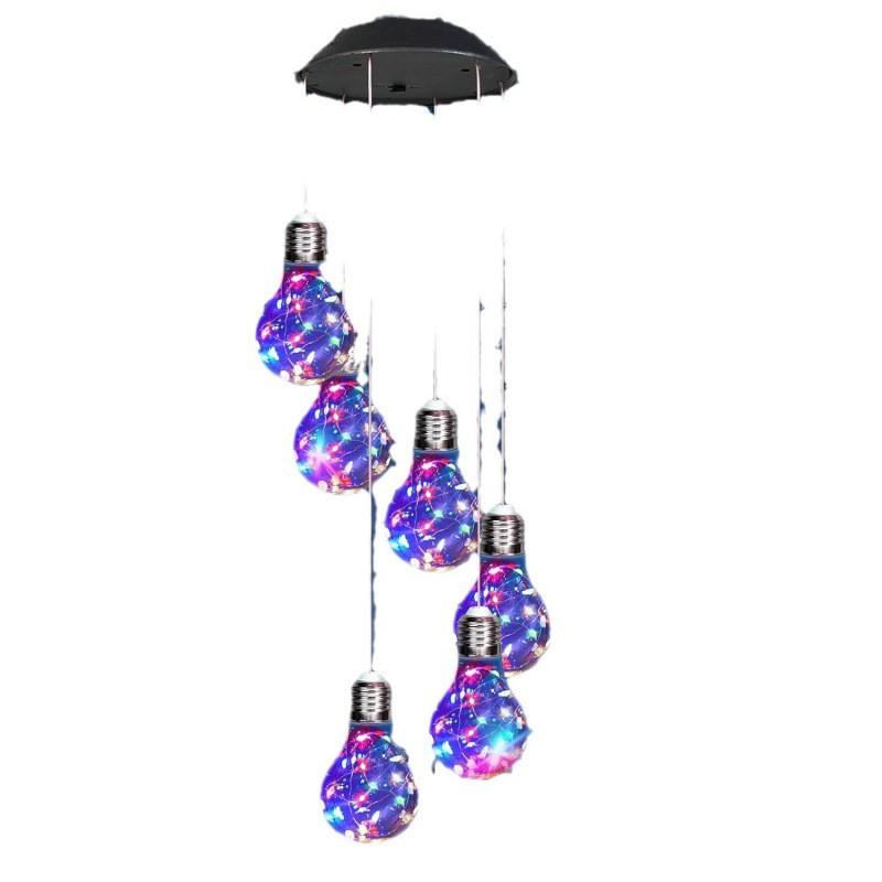 Solar Powered Wind Chime With LED Lights Metal Bells Hummingbird Butterfly Decor Garden Patio Yard
