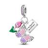 Copper Flower And Colorful Butterfly Beads Charms Fit Original Bracelet For Women Fine Jewelry Making