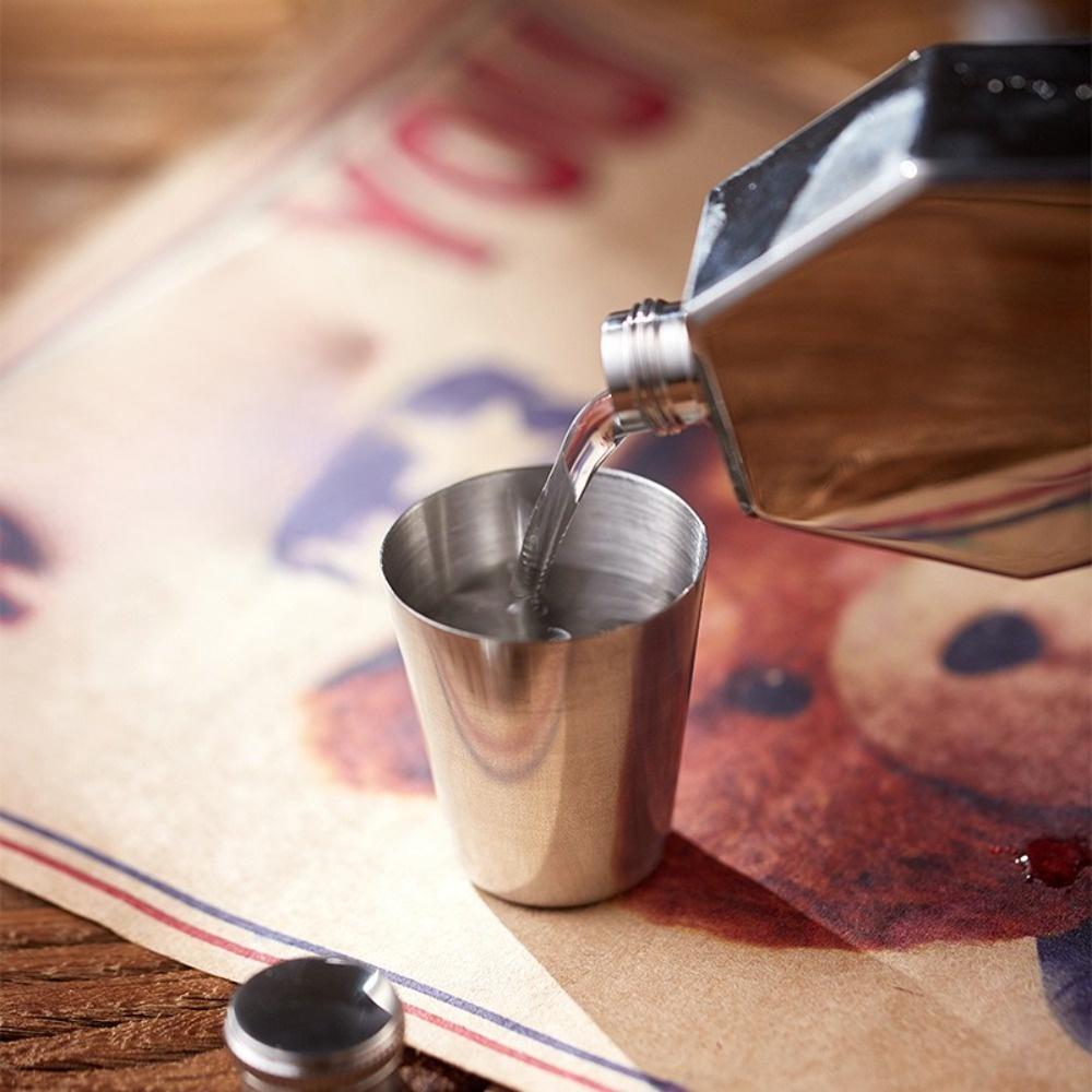 Stainless Steel Kettle Pot 3.5oz 200ml Whiskey Wine Bottle Portable Hip Flask  Home