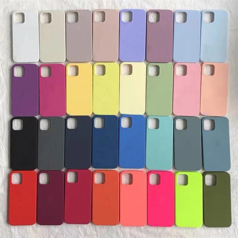 Роскошные чехлы из жидкого силикона для телефонов iPhone 15 14 iPhone 11 12 13 Pro Max однотонная задняя крышка для iPhone XR XS Max 6 6S 7 8 Plus SE2