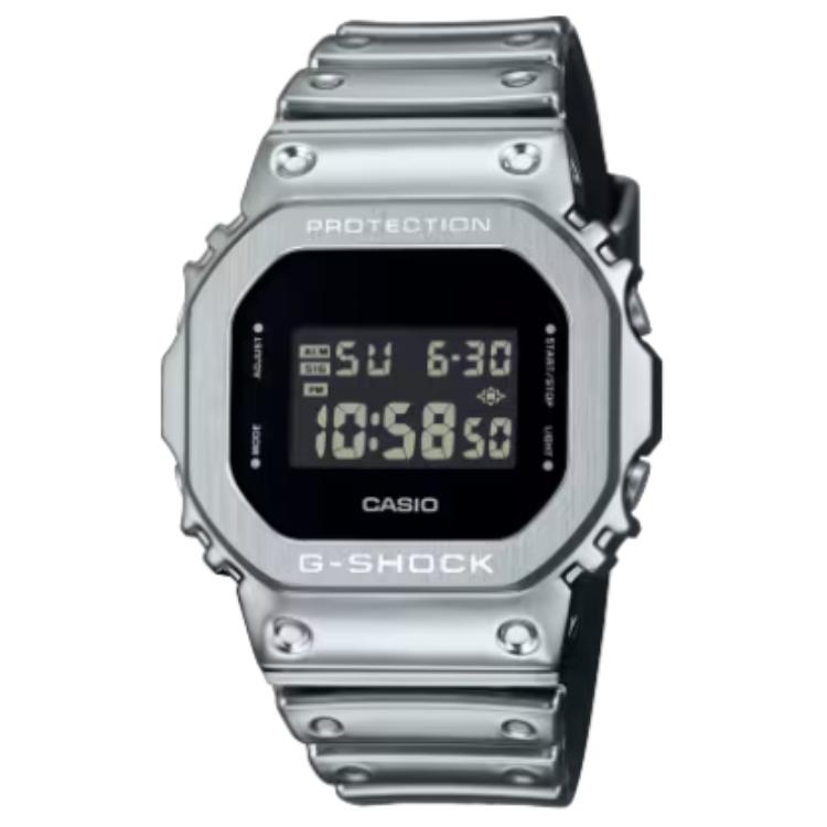 Casio 5600 Часы с кварцевым механизмом и ремешком из смолы 49,6 Унисекс Серый циферблат GM-5600YM-8