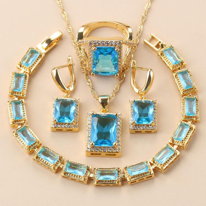 Африканский Позолоченный Браслет Браслет Кольцо Модные Зеленые Цирконы Наборы Ювелирных Изделий Ожерелье Клипсы Серьги Для Женщин Подарок