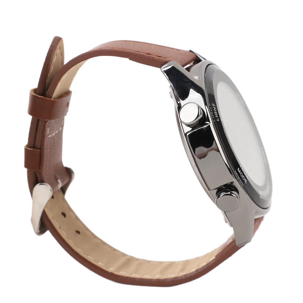 Мужские цифровые часы с двойным временем, секундомером, календарем, будильником, водонепроницаемые спортивные часы с EL-подсветкой