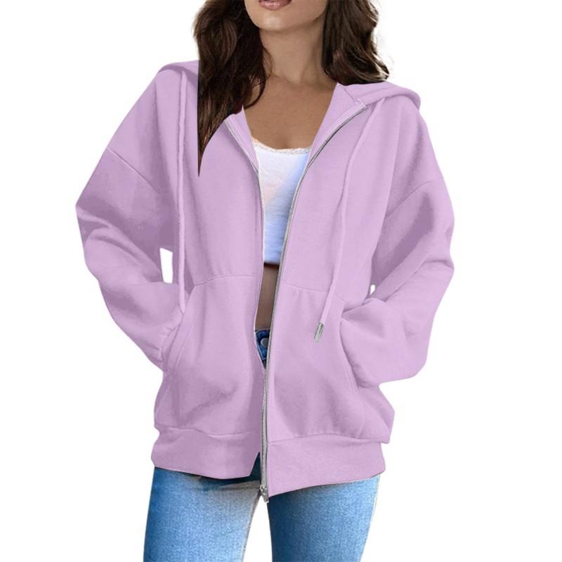 Unisex Loose Fit Zip-Up Hooded Sweatshirt Streetwear Gothic Style Plus Size S-3XL