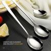 Eating Spoon Mirror Reflection One Piece Modeling Smooth Head Anti-rust Long Handle Eat Hygienic Stainless Steel Food Scoop Household Supplies
