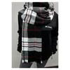 White Scarf With Black Stripes