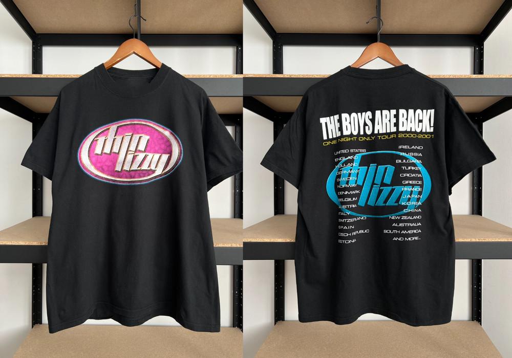 2 Sides Thin Lizzy The Boys Are Back Tour 2000 2001 Black Tshirt Reprint CL60 Unisex T-Shirt