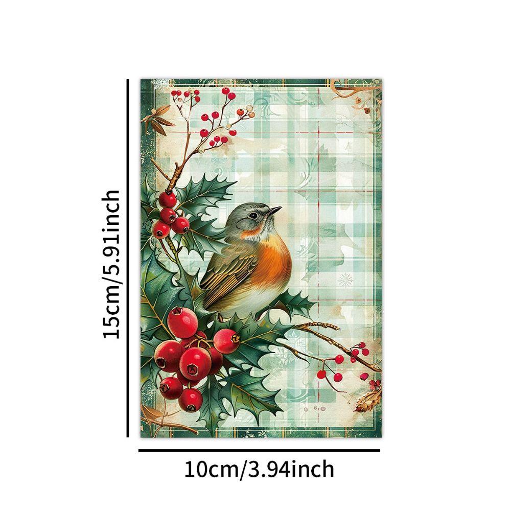 30PCS Snow Landscape Design Xmas Greeting Card Vintage Xmas Scrapbook Paper Wall