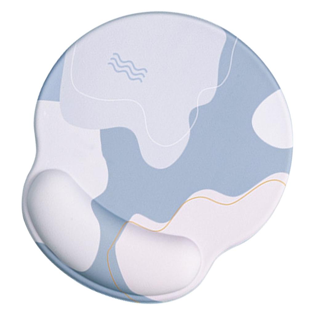 Набор коврик для мыши и клавиатуры Эргономичный силиконовый коврик для мыши с пеной с памятью Поддержка запястья для клавиатуры для компьютера Круглый,