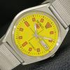 AUTOMATIC VINTAGE SEIKO 5 JAPAN 6309A MENS YELLOW COLOR DIAL WATCH A702730-1 R210-a702730