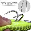 SOUGAYILANG 3pcs Umpan Pancing 3D Fish Eyes Double Hooks Soft Fishing Bait Soft Fishing Lures Outdoor Sea Fishing Tackle