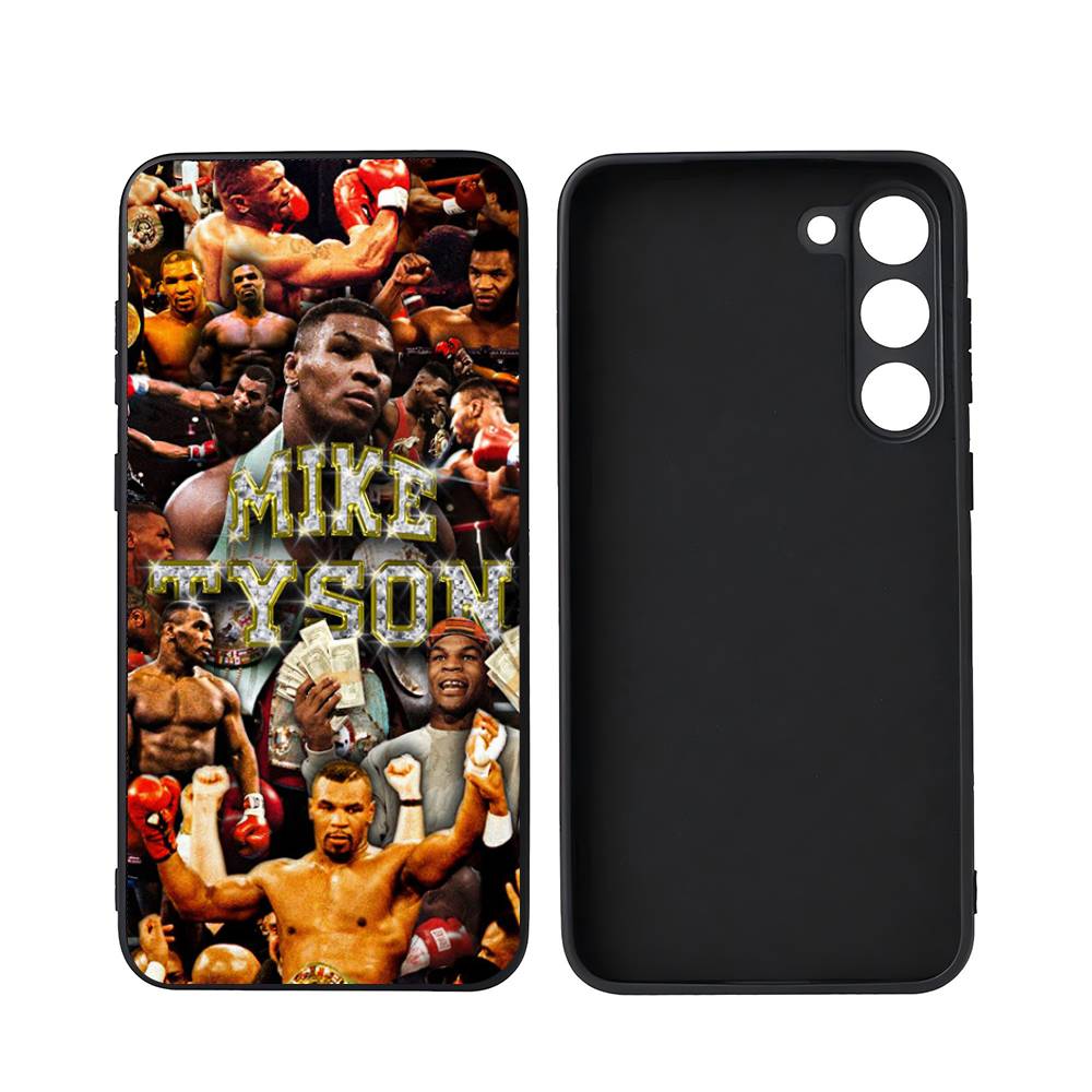 M-Майк Т-Тайсон Боксер Samsung Galaxy S24 S23 Ultra S22 S21 Plus S20 Черный Мягкий Силиконовый Защитный Чехол