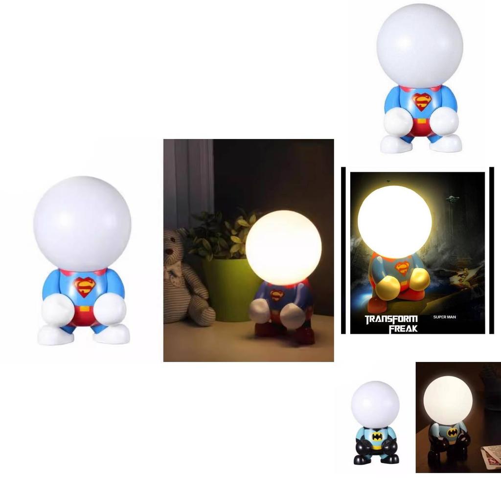 Superhero Cartoon Led Desk Lamp With Energy Saving Light For Kids Bedroom Decor