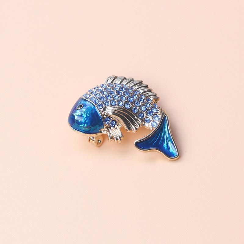 Модный и изысканный высококачественный корсаж Koi Rhinestone Brooch Pin Coat Suit Carp