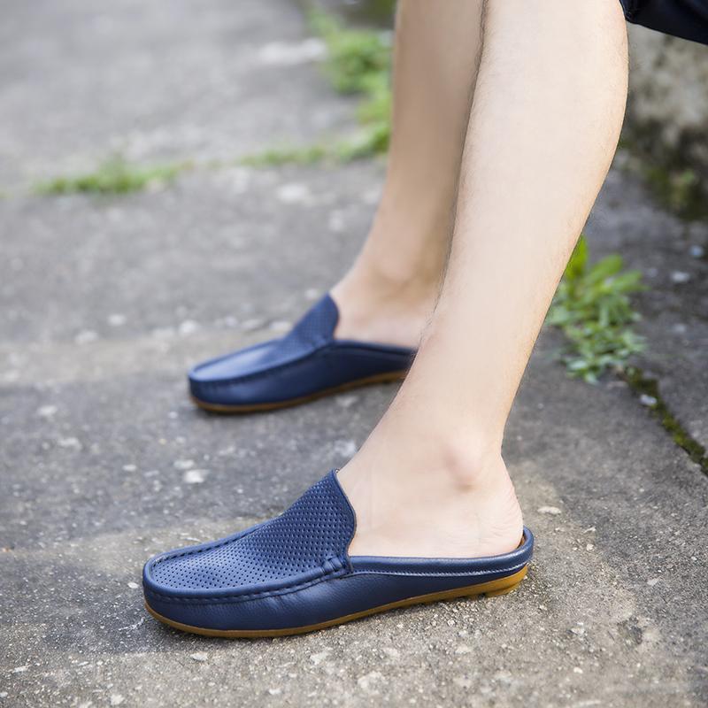 Модная универсальная мужская обувь Летние полутапочки Мокасины Плоская подошва Удобная мягкая подошва Мужская повседневная дизайнерская обувь Полутапочки для мужчин