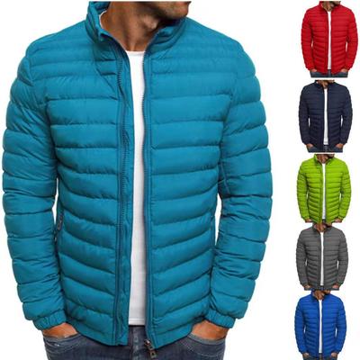 Мужское пальто с воротником-стойкой, однотонное, на хлопковой подкладке, в европейском и американском стиле, мужская корейская версия, простая и атмосферная мужская хлопковая куртка