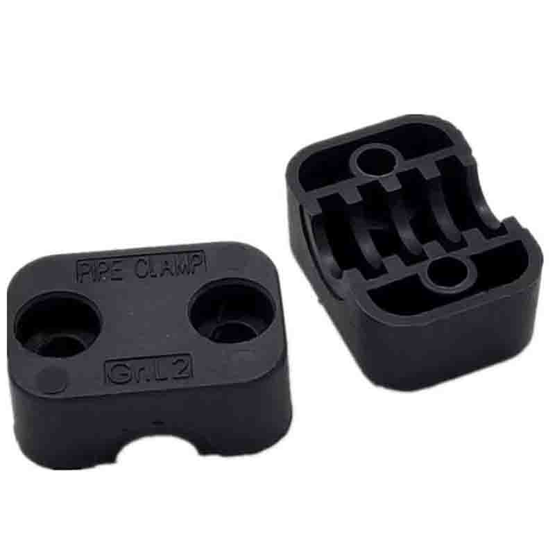2PCS Black Plastic Pipe Bolted Clips Assortment Kit 6-102mm Diameter Tube Fastener Clamps for Pipe Support without Screws