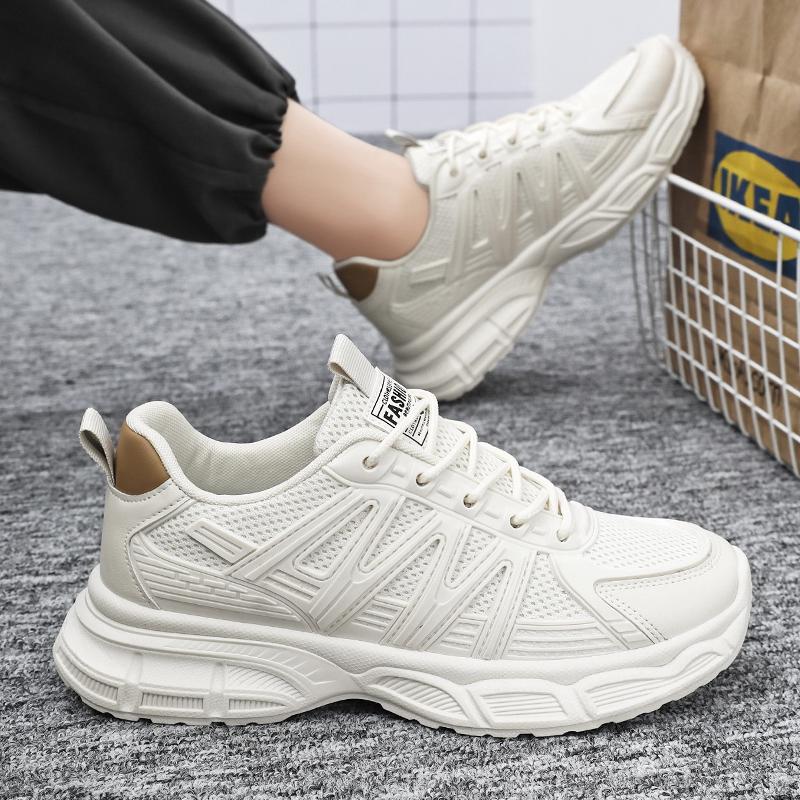 Spring 2024 New Sports Casual Men's Mesh Breathable Fashion Platform Shoes Trend Versatile Mesh Shoes Dad Shoes