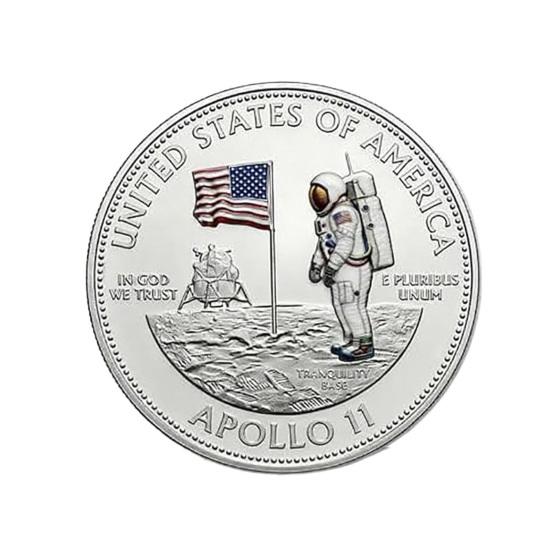 Памятная монета Артемида II Двусторонняя США. Астронавт Лунной посадки Монета-вызов Сувенир Космических исследований Патриотические Подарки