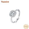 Tancise Classic 925 Sterling Silver Zircon Ring Ladies Jewelry Wedding Promise Party Gift