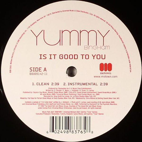 12inch Record ELIZABETH "YUMMY" BINGHAM - Is It Good To You B000514211 Motown 2005 US Soul/Funk Used