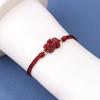 Сплетенный вручную фиолетовый киноварный браслет на удачу ручной работы, браслеты из красной веревки, размер регулируется