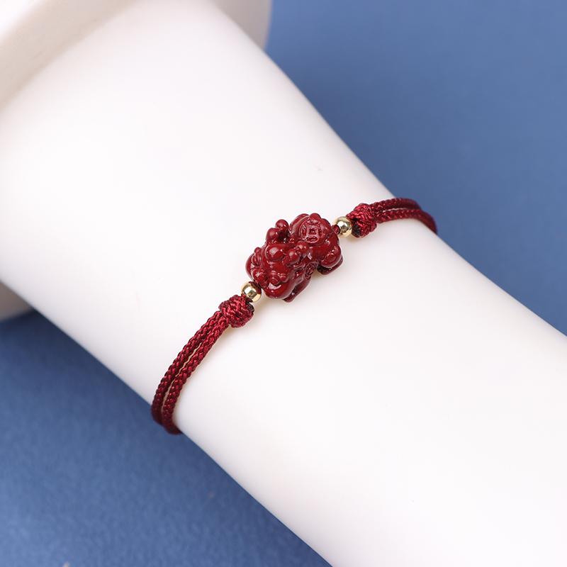 Сплетенный вручную фиолетовый киноварный браслет на удачу ручной работы, браслеты из красной веревки, размер регулируется