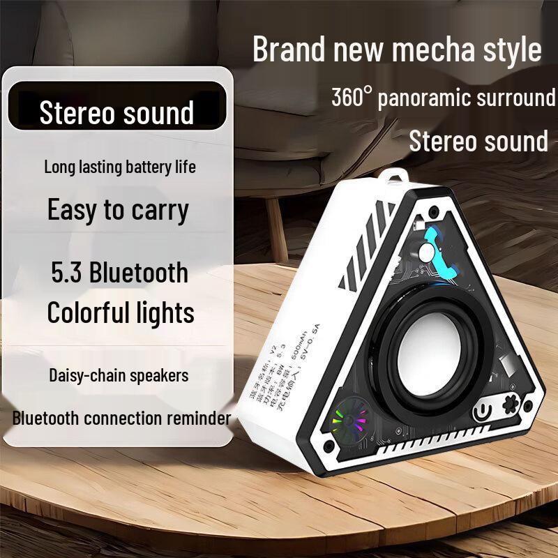 Компактная стальная Bluetooth-колонка V2: Высококачественный звук, Мощный бас, Легкий, Портативный