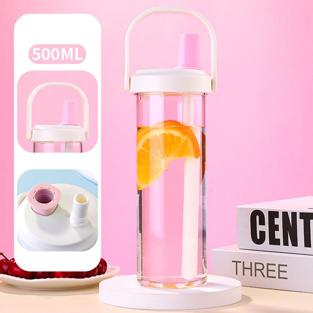Plastic Pearl Milk Tea Straw Cup Straigh Drinking Drink Cup Portable Water Cup Student