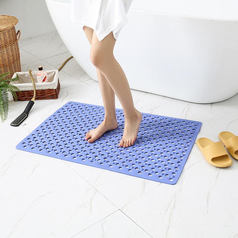 Pvc Bathroom Anti-slip Mat Pad Odorless Shower Long Bath Tub Floor Toilet Water Trap Rug Bathtub Mat with Suction Cups and Drainage Holes Soft On Feet