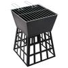 2 in 1 Fire Pit and Grill 34 x 34 x 48 cm Steel
